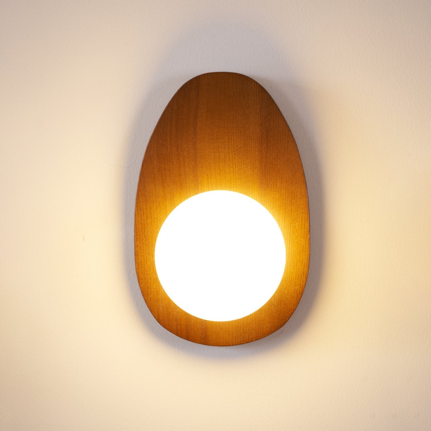 Nylaeiel Nordic Art Plug-in Walnut Glass Wood Wall Lamp - Neutralighting