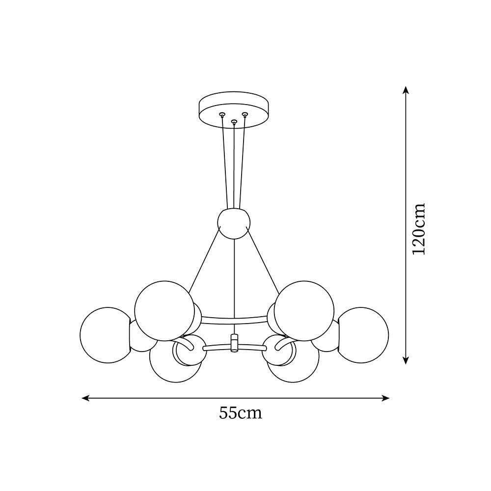Vetro Chandelier Métallique Moderne - Neutralighting