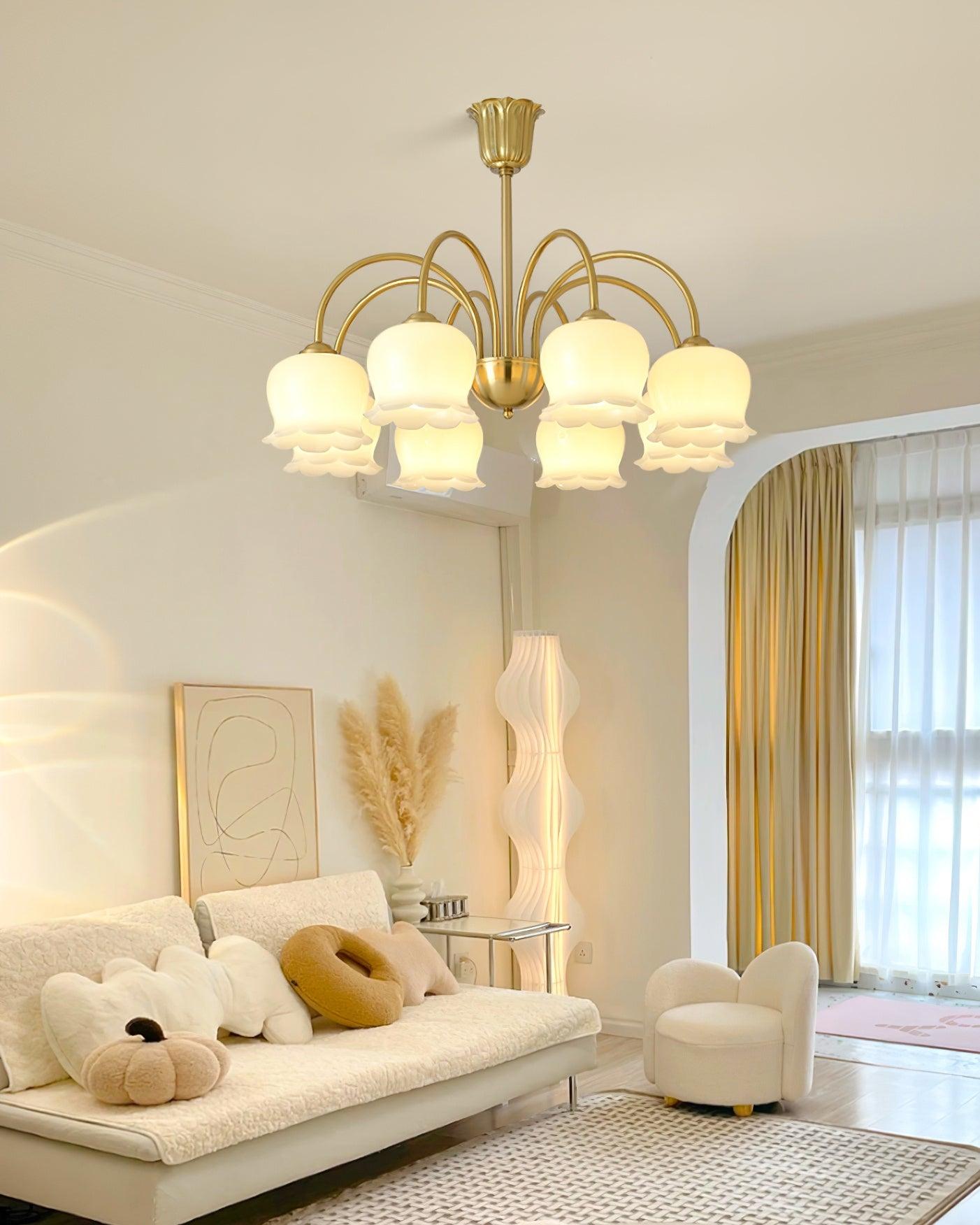 Orchids Brass Chandelier - Blowlighting