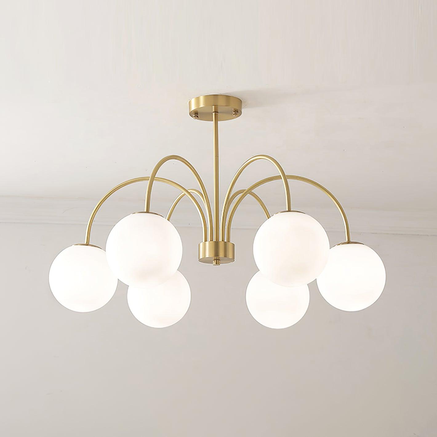 Lustra Chandelier Orillia Brass Globe Modern - Neutralighting
