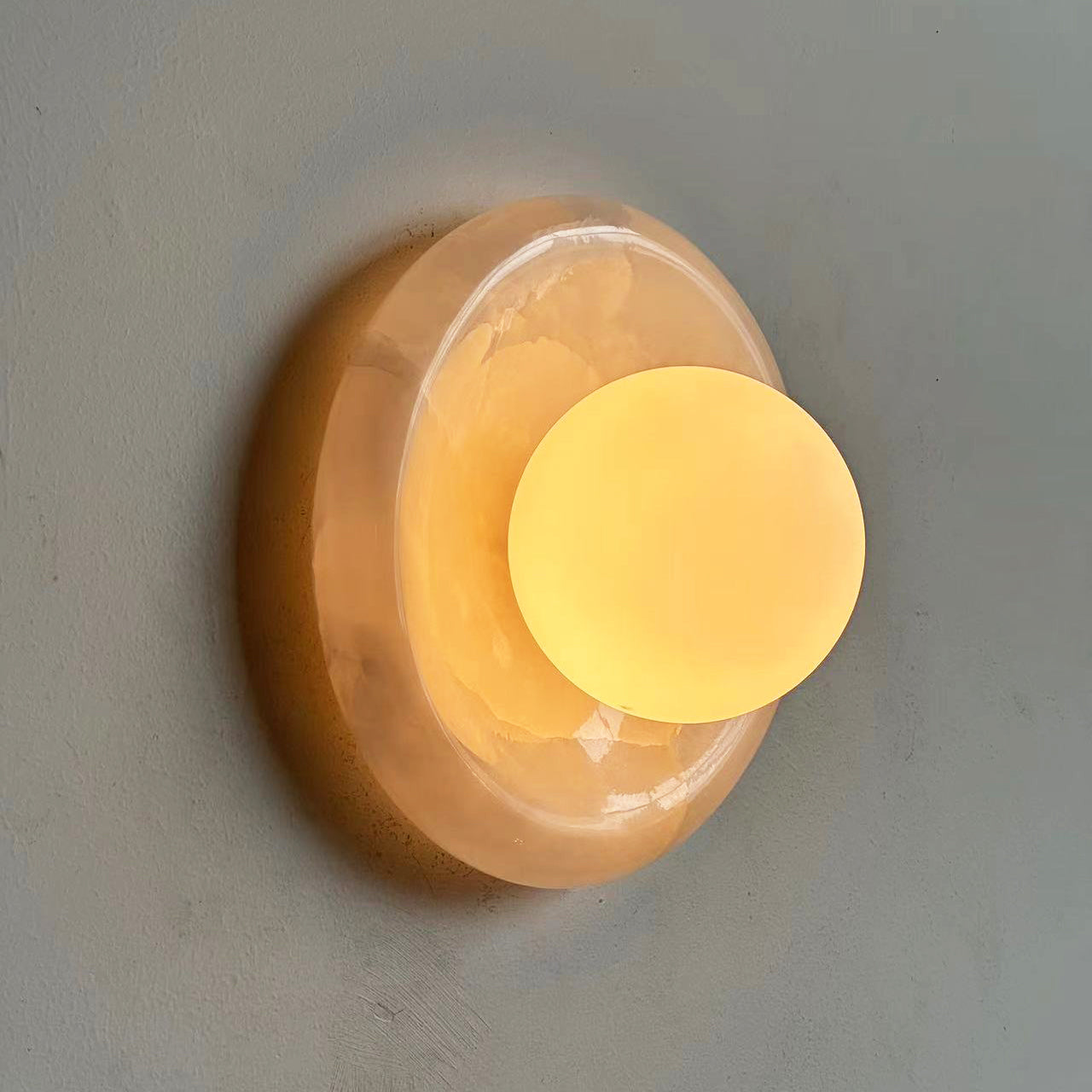 Aursilos Premium Nordic Art White Jade Glass Sconce Wall Lamp - Lamp Copper