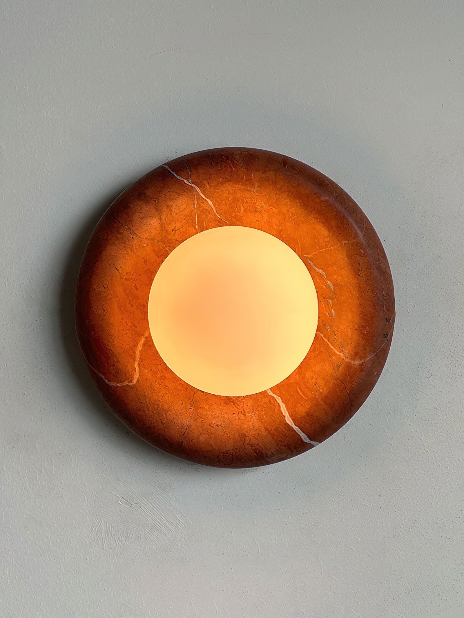 Vomire Premium Nordic Art Red Marble Sconce Wall Lamp - Lamp Copper