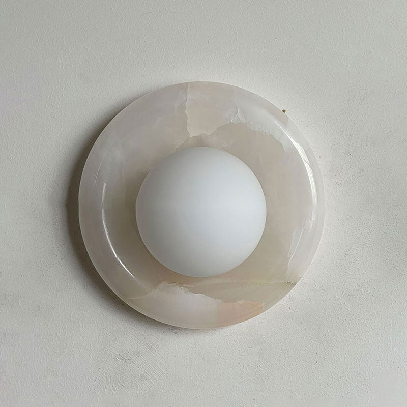 Aursilos Premium Nordic Art White Jade Glass Sconce Wall Lamp - Lamp Copper