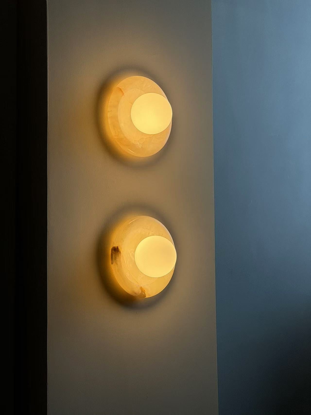 Aursilos Premium Nordic Art White Jade Glass Sconce Wall Lamp - Lamp Copper