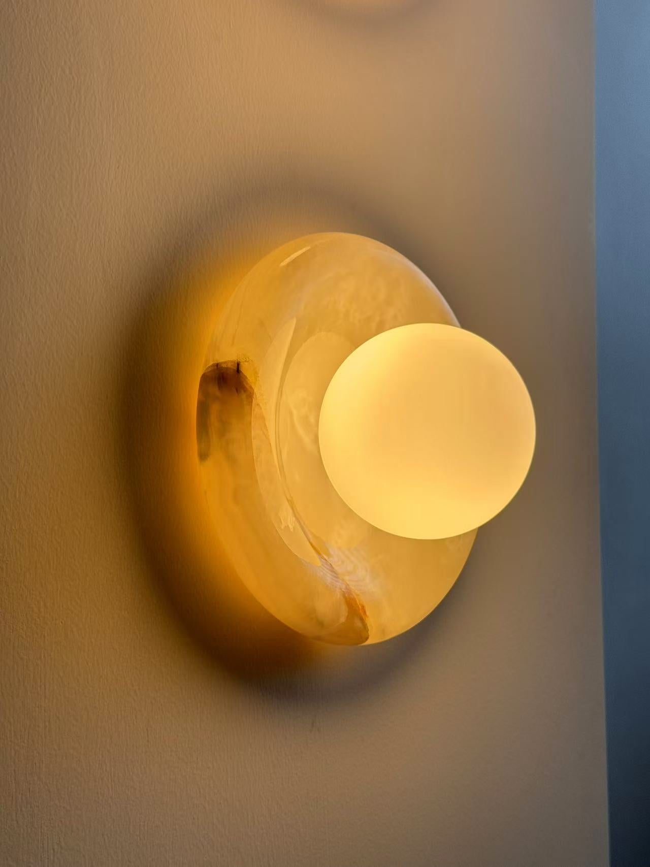Aursilos Premium Nordic Art White Jade Glass Sconce Wall Lamp - Lamp Copper
