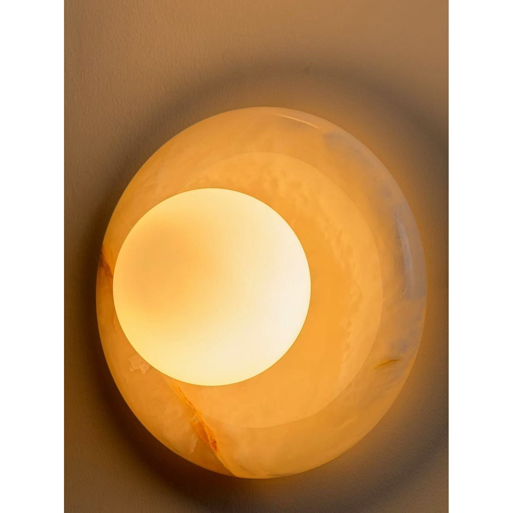 Aursilos Premium Nordic Art White Jade Glass Sconce Wall Lamp - Lamp Copper