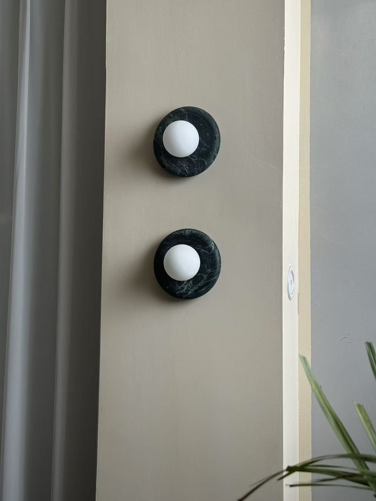 Cusorion Modern Minimalist Dark Green Marble Sconce Wall Lamp - Lamp Copper