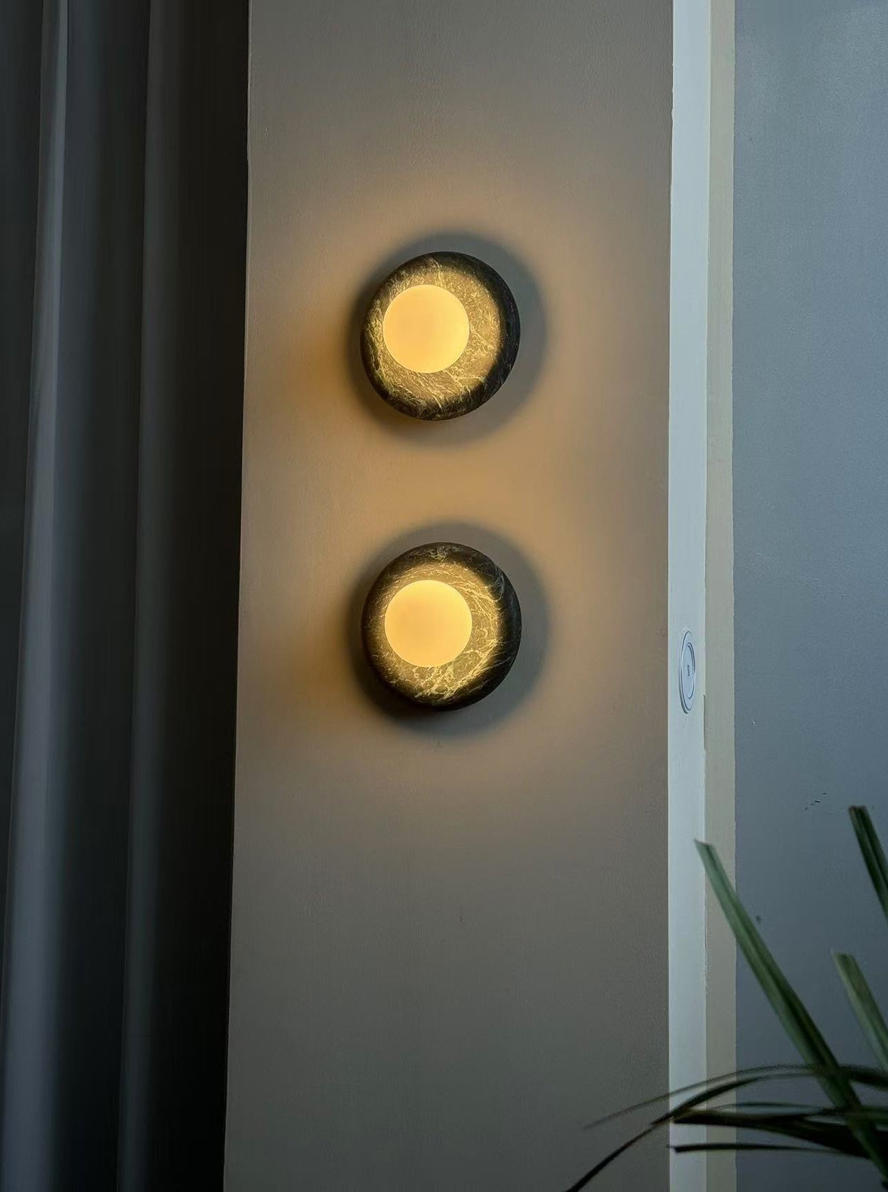 Cusorion Modern Minimalist Dark Green Marble Sconce Wall Lamp - Lamp Copper