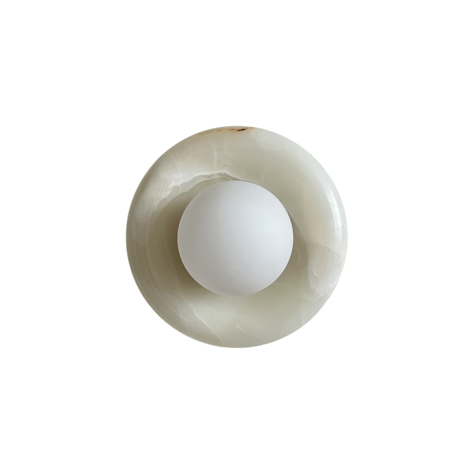 Aursilos Premium Nordic Art White Jade Glass Sconce Wall Lamp - Lamp Copper