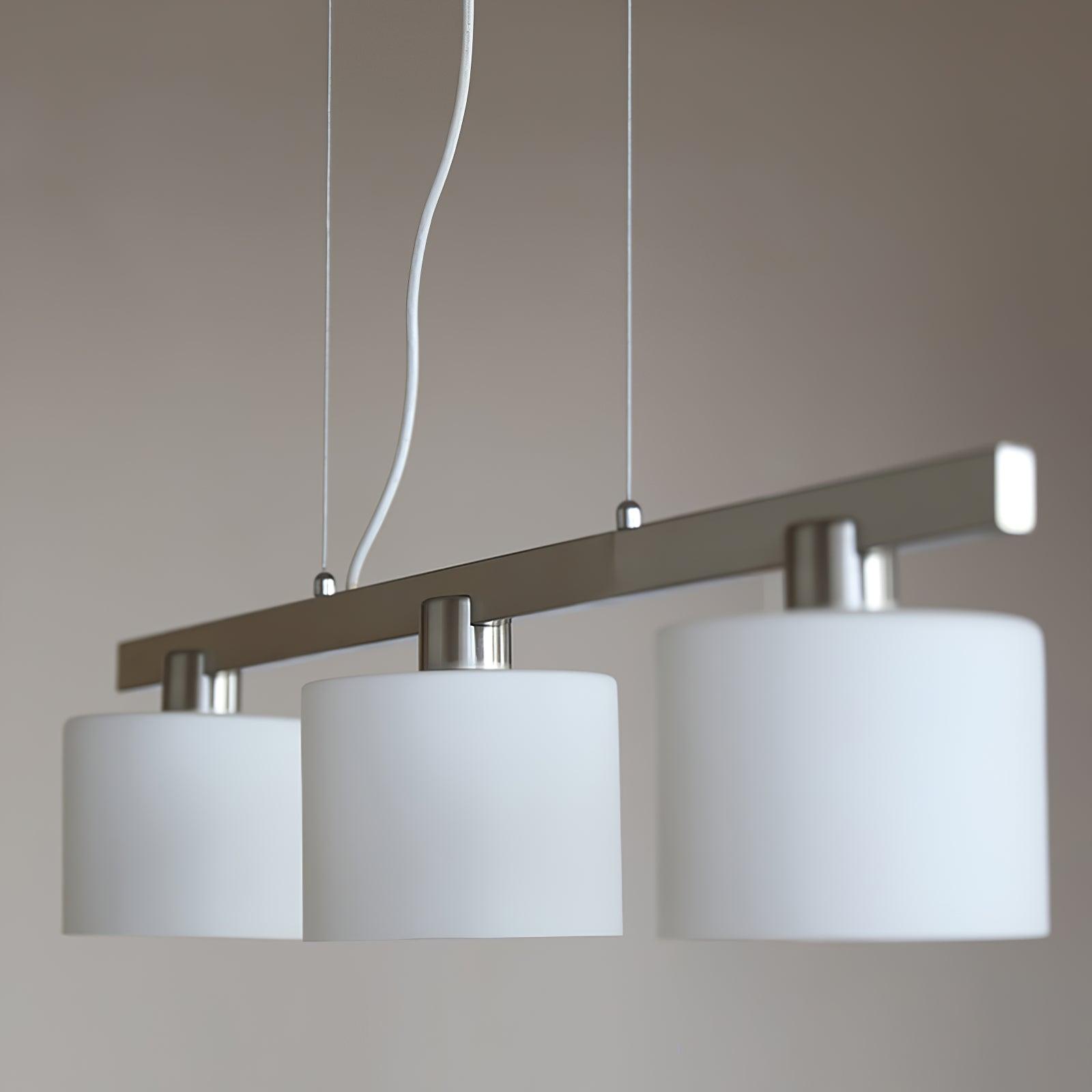 Arisha Suspension Linéaire Multi Moderne, Metal/Verre, Blanc, Chambre - Neutralighting