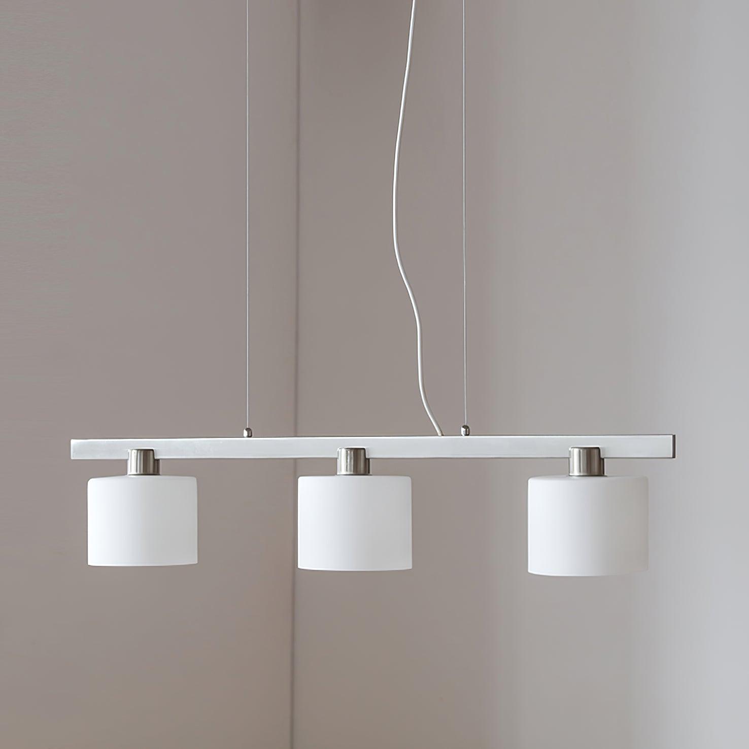 Arisha Suspension Linéaire Multi Moderne, Metal/Verre, Blanc, Chambre - Neutralighting
