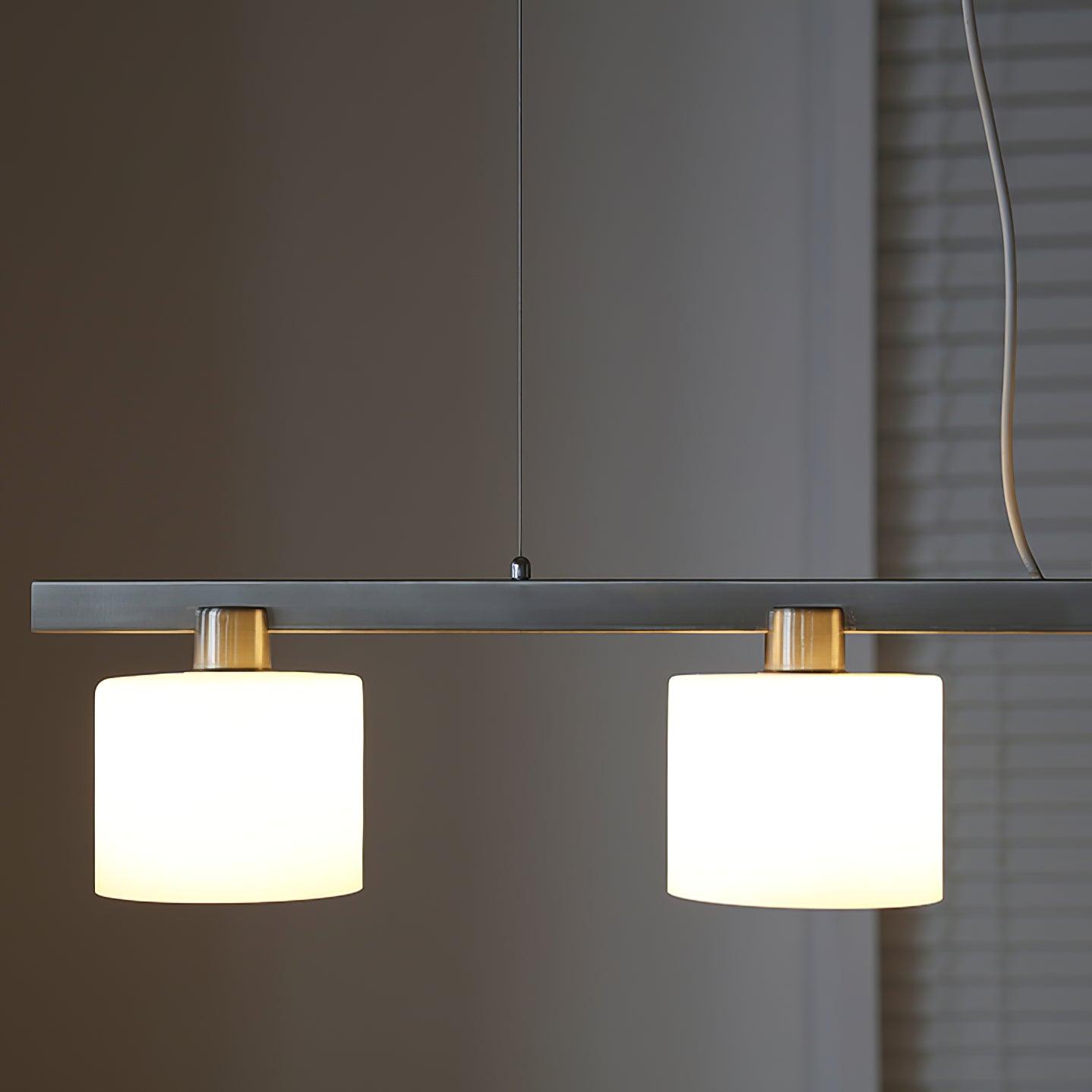 Arisha Suspension Linéaire Multi Moderne, Metal/Verre, Blanc, Chambre - Neutralighting