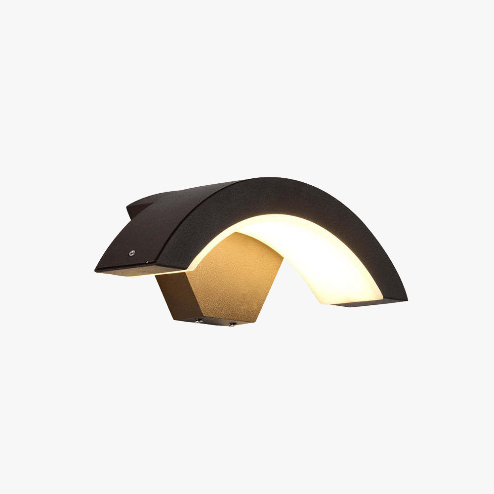 Elvon Applique Murale Capteur étanche Arc Modern Noir. Extérieur - Neutralighting