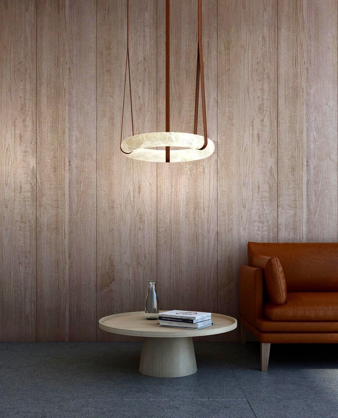 Culiris Modern Minimalist Brown Alabaster Chandelier - Lamp Copper