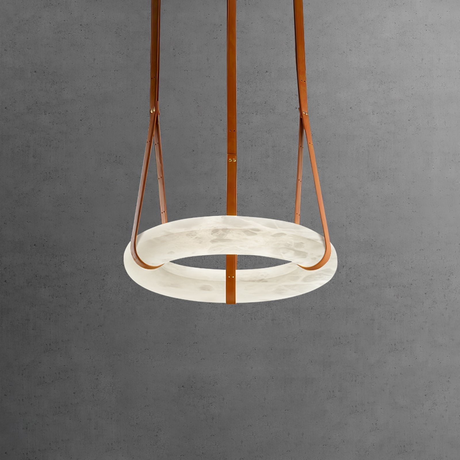 Luste Alabaster Chandeliers Ring Leather Strap Version B - Letslighting