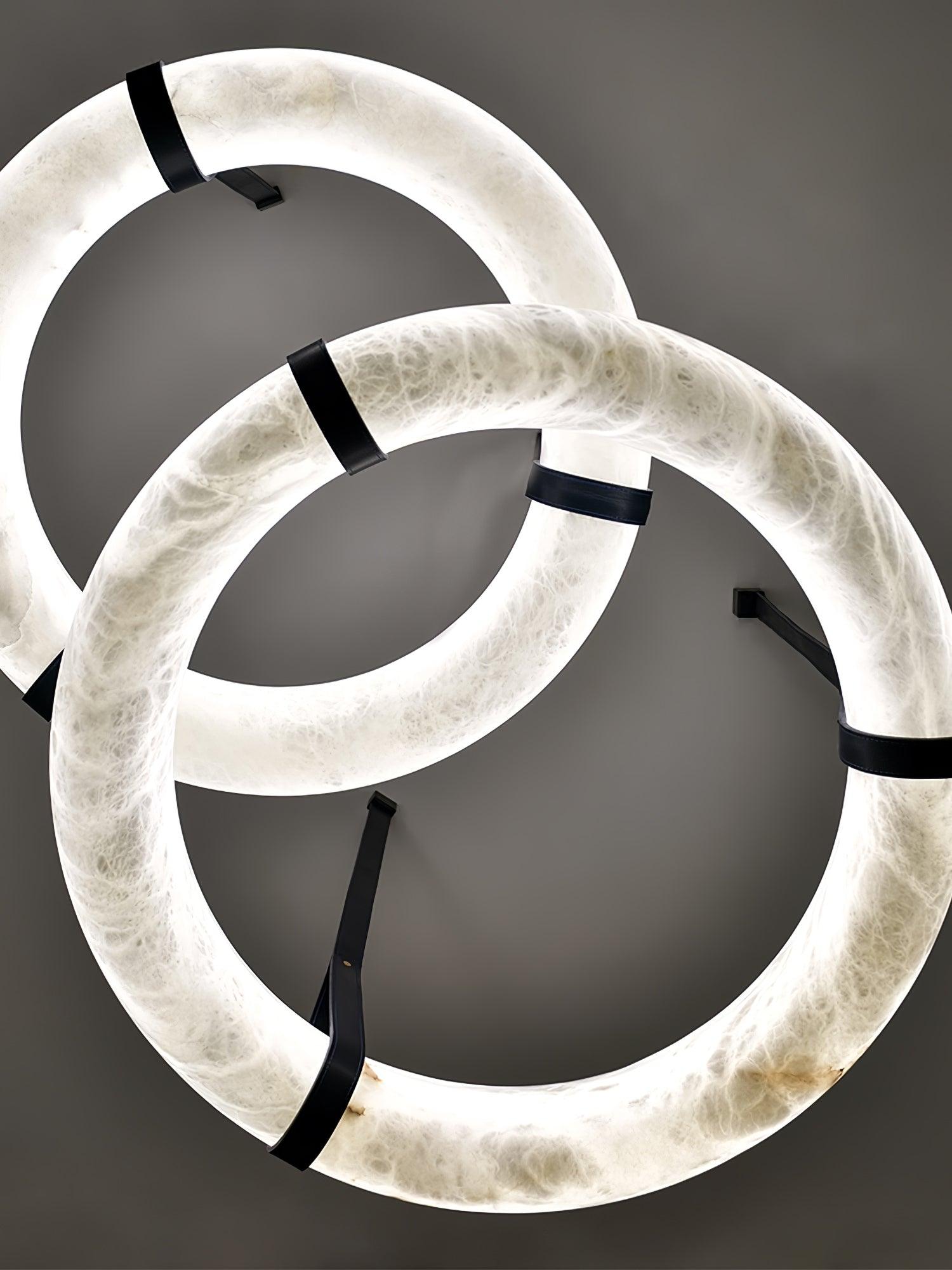 Luste Alabaster Chandeliers Ring Leather Strap Version A - Letslighting