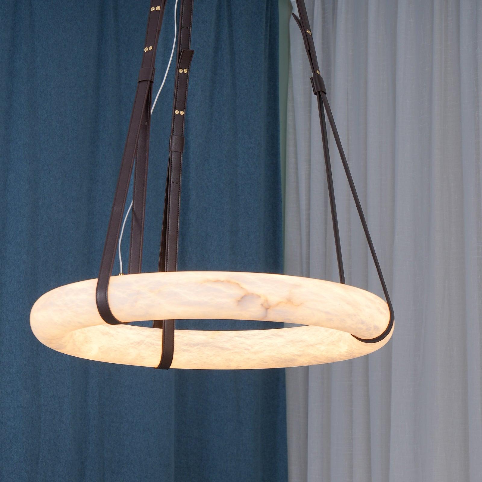 Mydorira Premium Elegance Brass Alabaster Chandelier - Lamp Copper