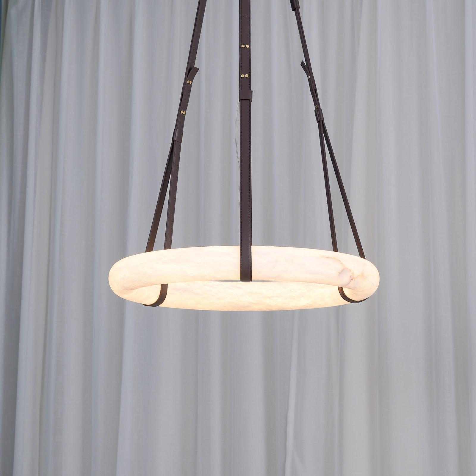 Mydorira Premium Elegance Brass Alabaster Chandelier - Lamp Copper