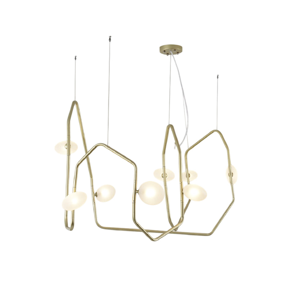 Aurvaryra Modern Minimalist Brass Glass Chandelier - Lamp Copper