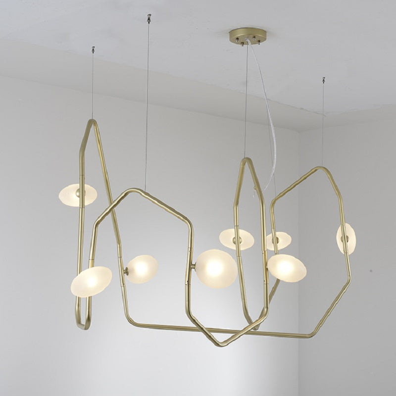 Aurvaryra Modern Minimalist Brass Glass Chandelier - Lamp Copper