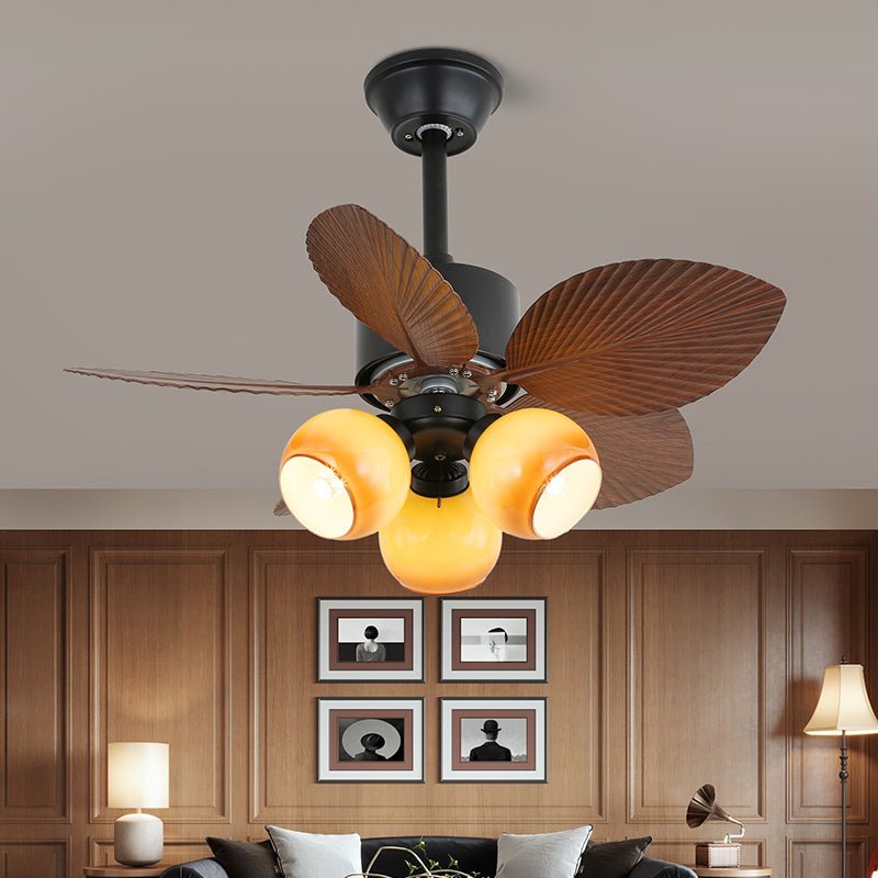 Plafonnier Ventilateur Liora en Bois Tropical, Modèle C