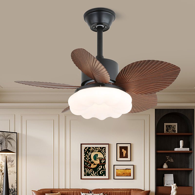 Plafonnier Ventilateur Liora en Bois Tropical, Modèle B