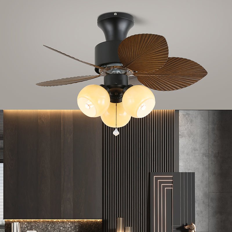Plafonnier Ventilateur Liora Tropical en Verre, Modèle H