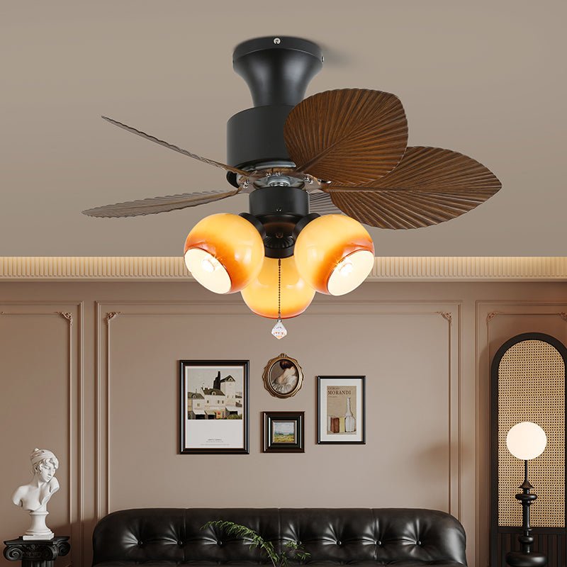 Plafonnier Ventilateur Liora Tropical en Verre, Modèle B