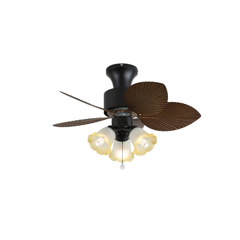 Plafonnier Ventilateur Liora Tropical en Verre montrant la télécommande