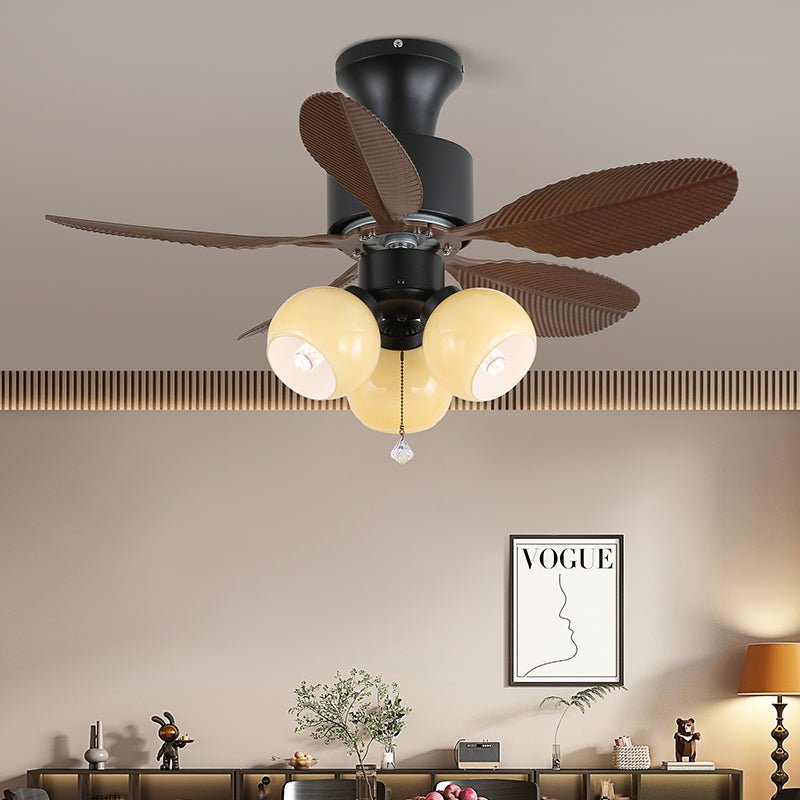 Plafonnier Ventilateur Liora Tropical en Verre, Modèle D