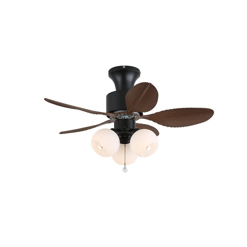 Plafonnier Ventilateur Liora Tropical en Verre avec lumière allumée