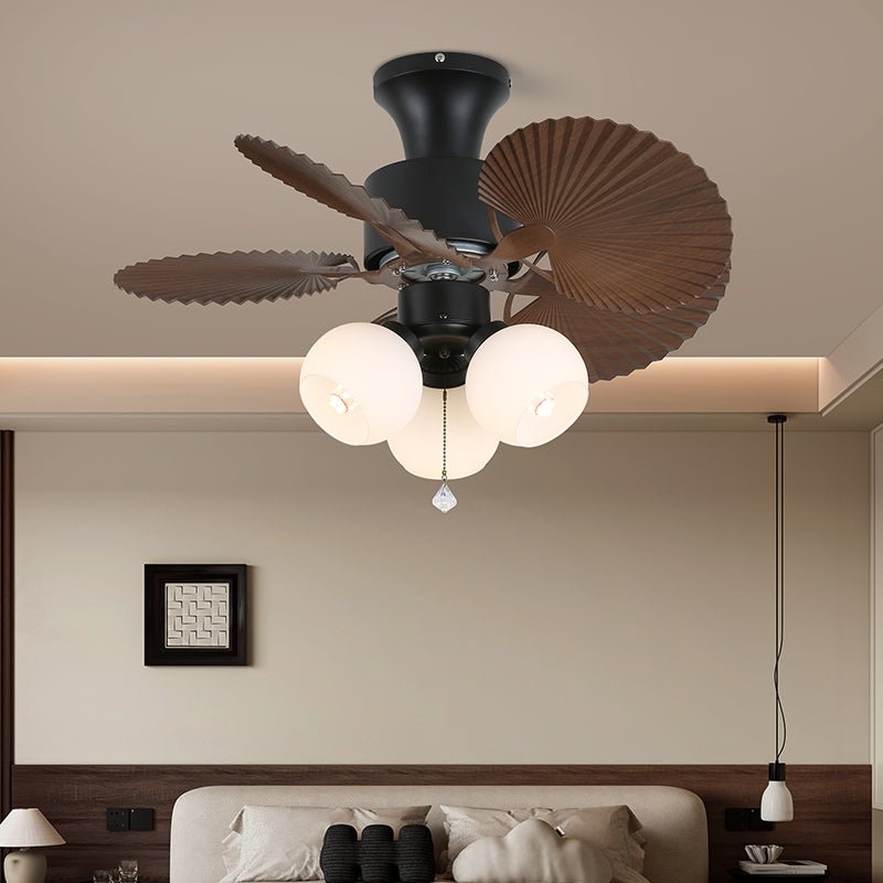 Plafonnier Ventilateur Liora Tropical en Verre, Modèle F