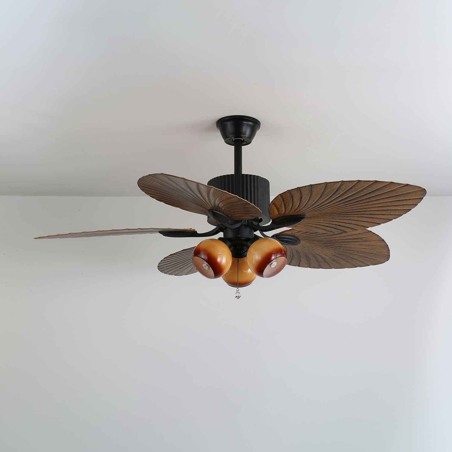 Plafonnier ventilateur Avinionis en bois vintage avec contrôle à 6 vitesses
