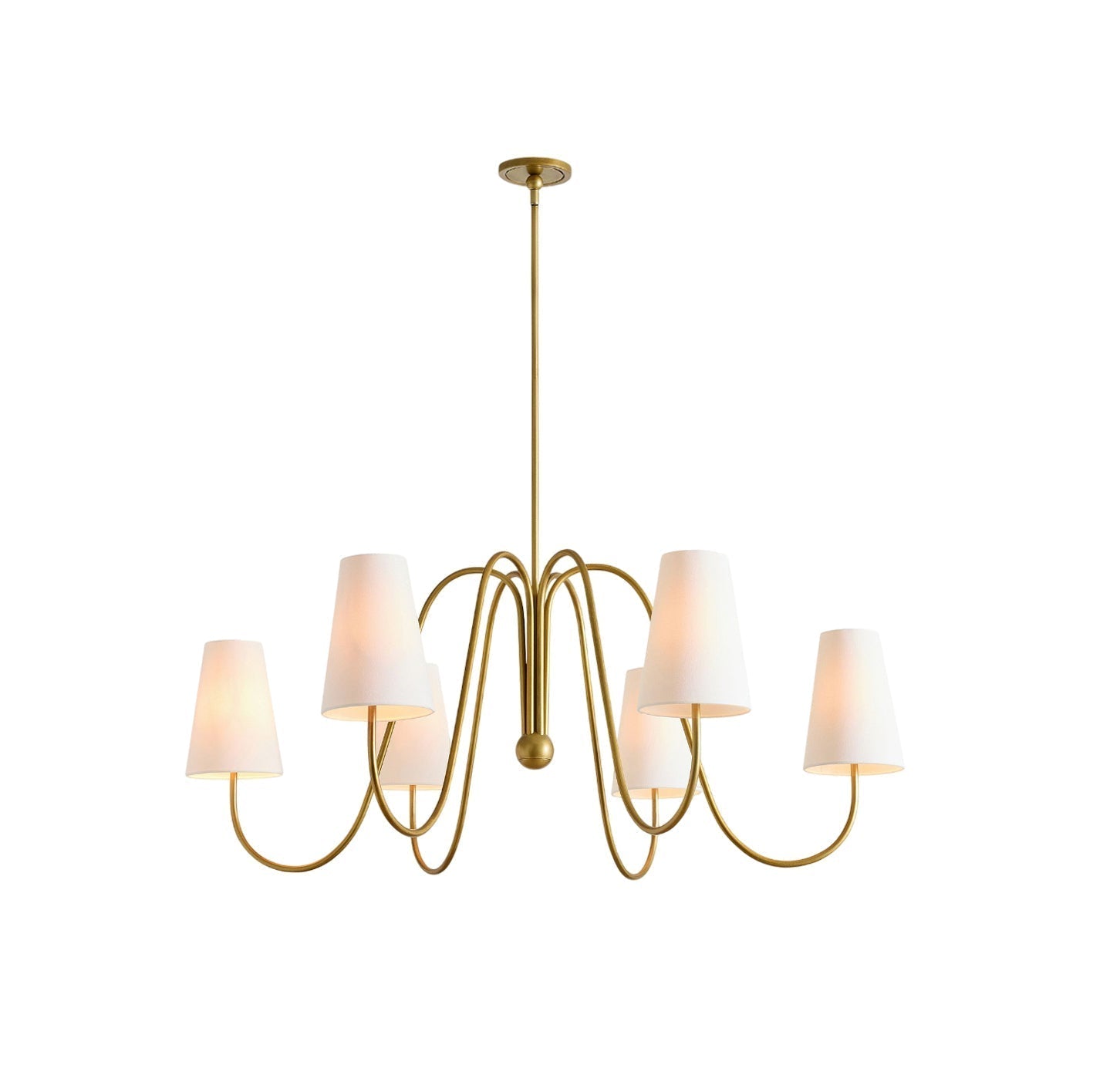 Cevaris Lustre Laiton Tissu Courbé Créativité Individuelle - Neutralighting