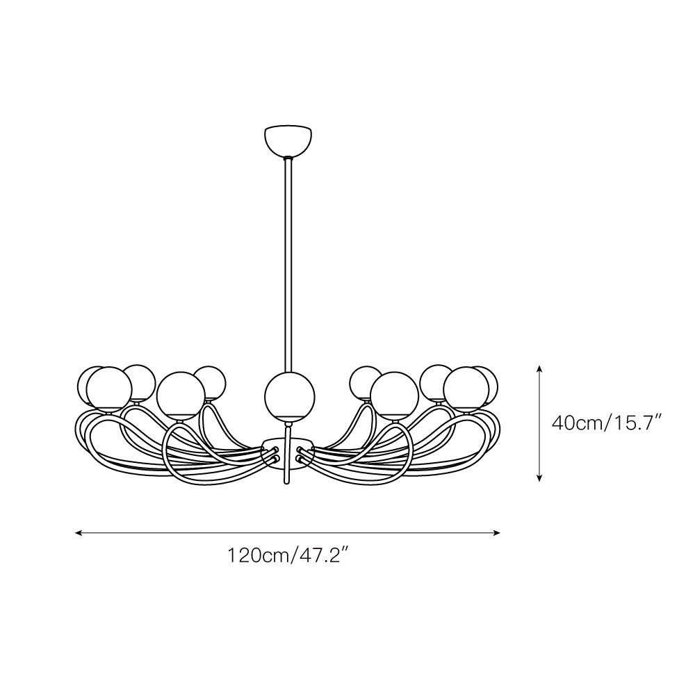 Aurlaeir Elegance Vintage Papillon Brass Glass Chandelier - Lamp Copper