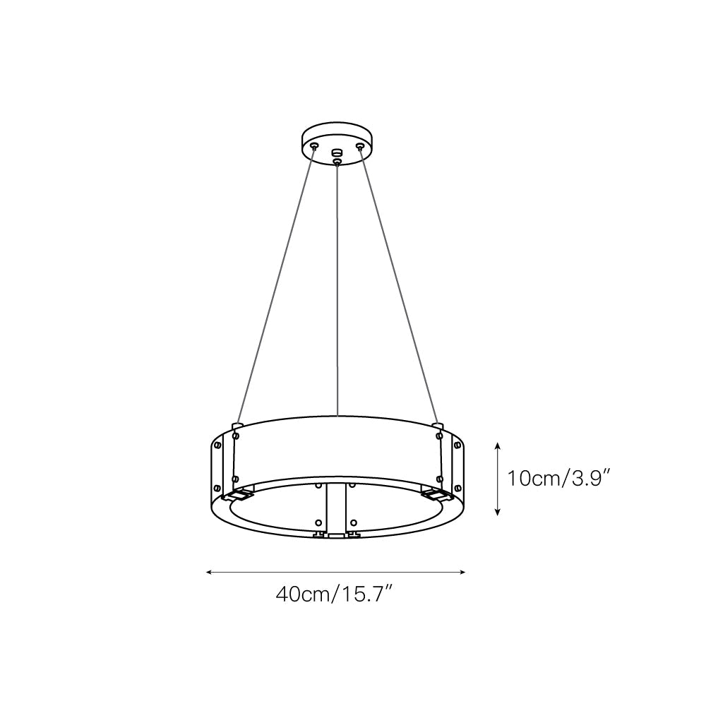 Parallel Modern Minimalist Ring Glass Chandelier - Lamp Copper