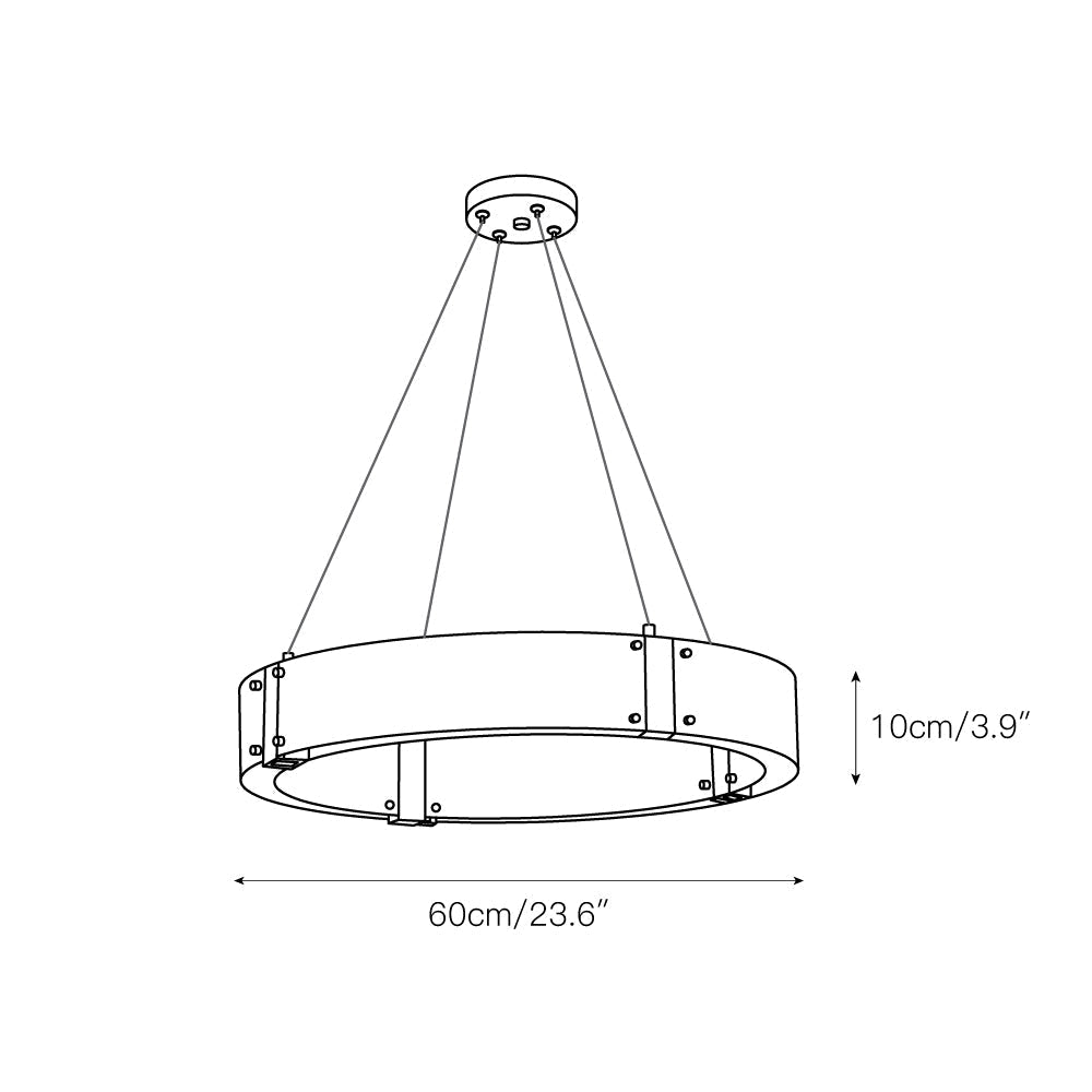 Parallel Modern Minimalist Ring Glass Chandelier - Lamp Copper