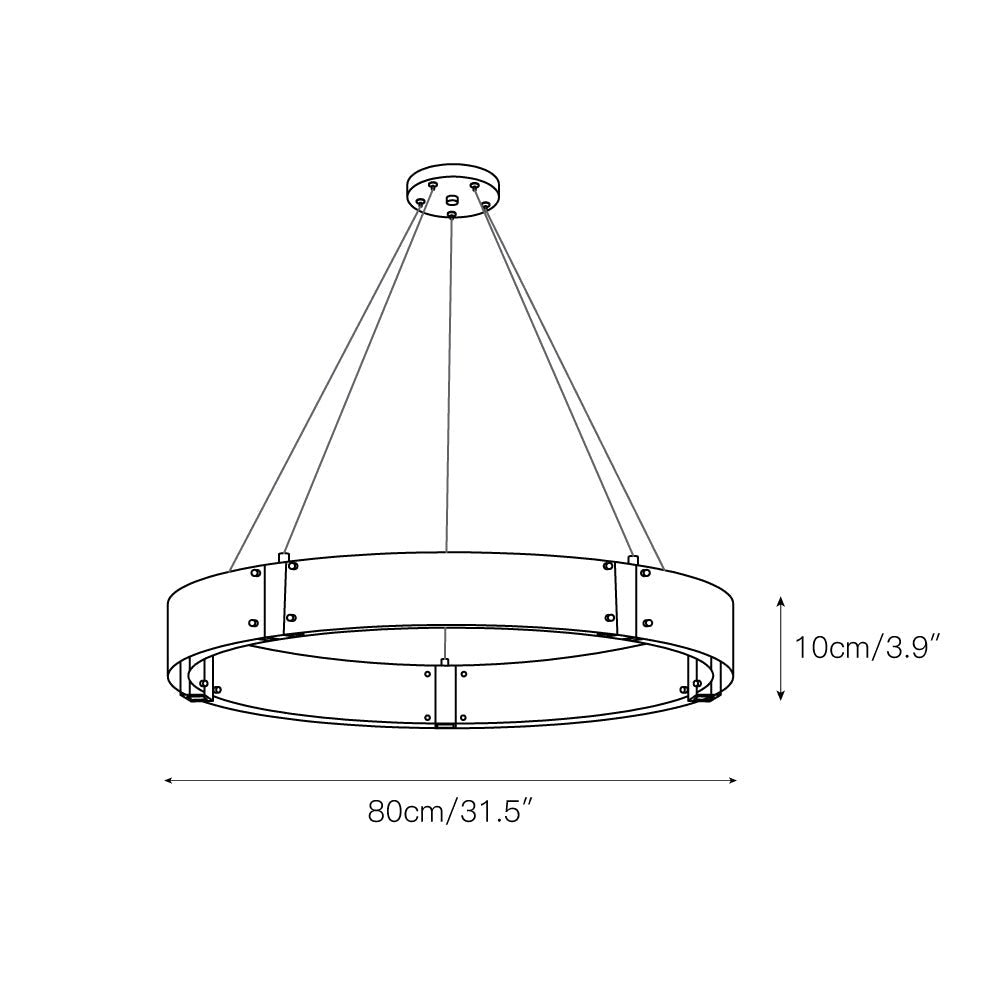 Parallel Modern Minimalist Ring Glass Chandelier - Lamp Copper