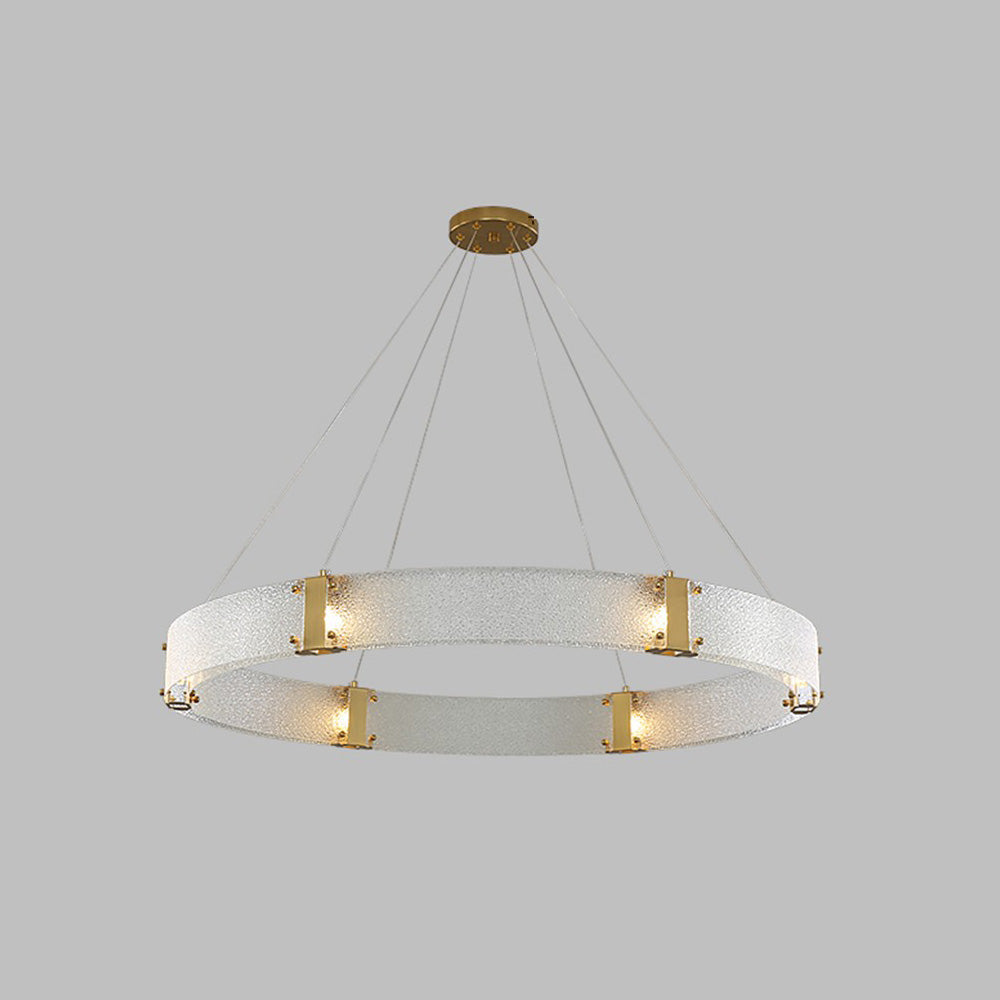 Parallel Modern Minimalist Ring Glass Chandelier - Lamp Copper