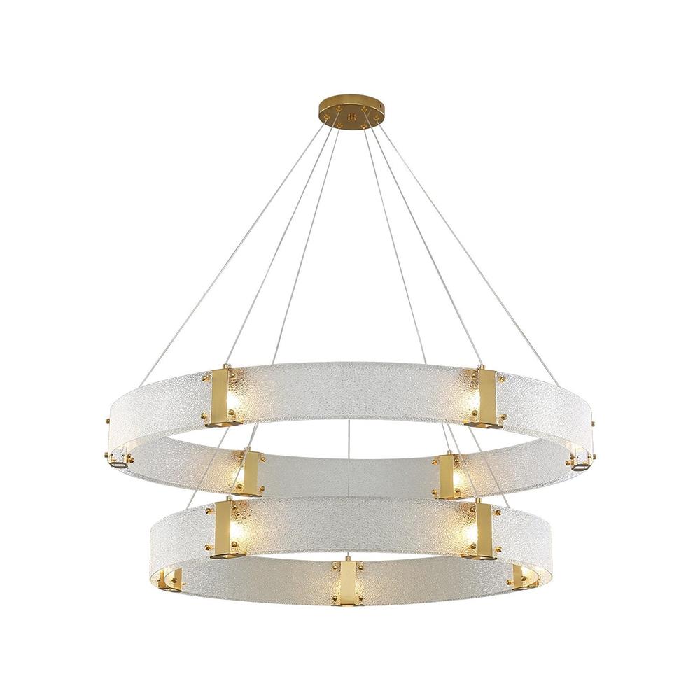 Parallel Modern Minimalist Ring Glass Chandelier - Lamp Copper