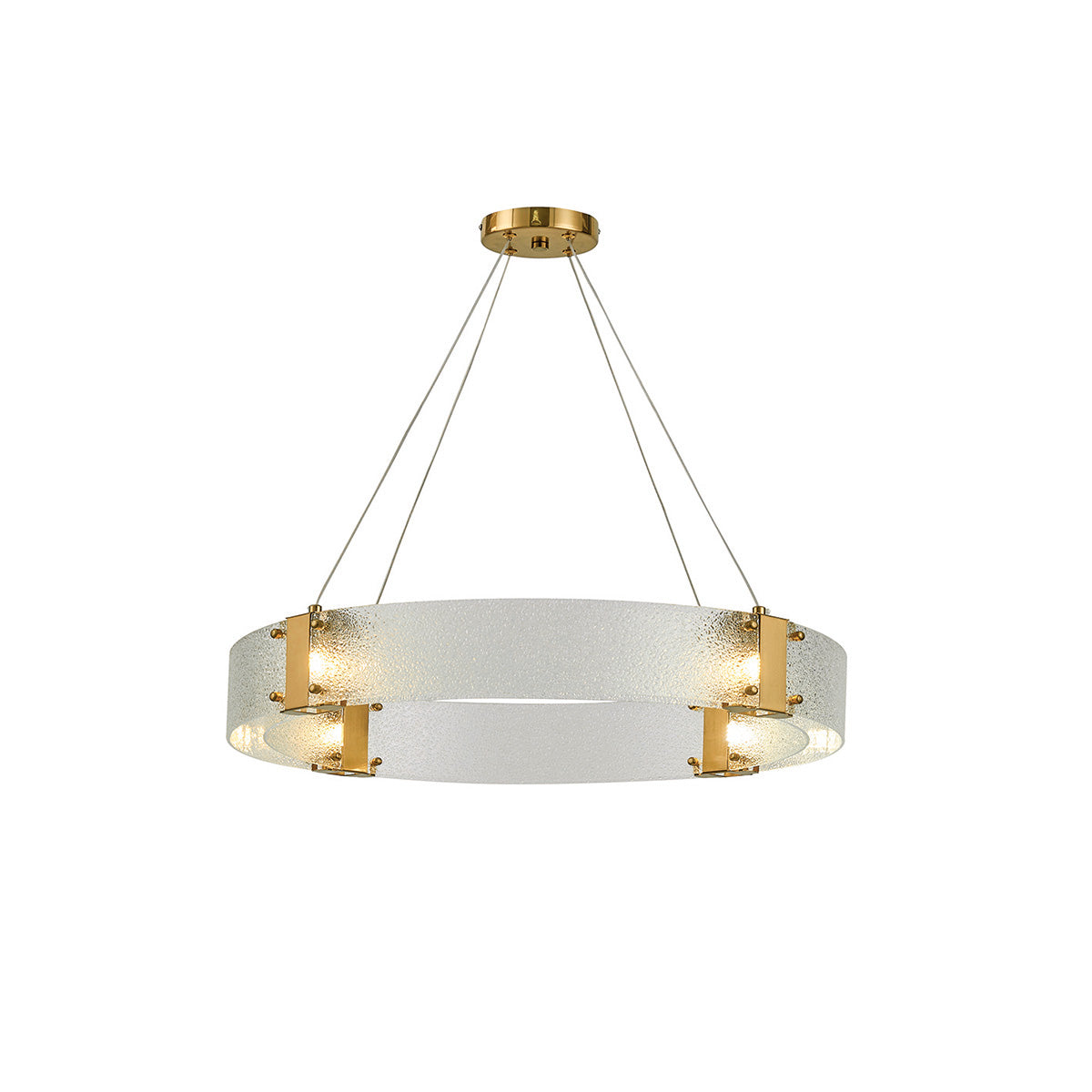 Parallel Modern Minimalist Ring Glass Chandelier - Lamp Copper