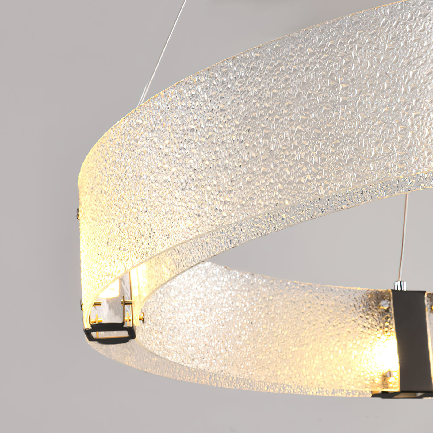 Parallel Modern Minimalist Ring Glass Chandelier - Lamp Copper