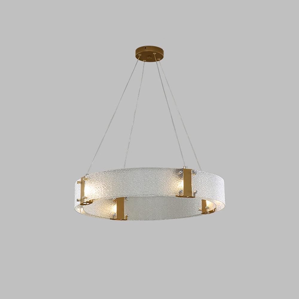 Parallel Modern Minimalist Ring Glass Chandelier - Lamp Copper
