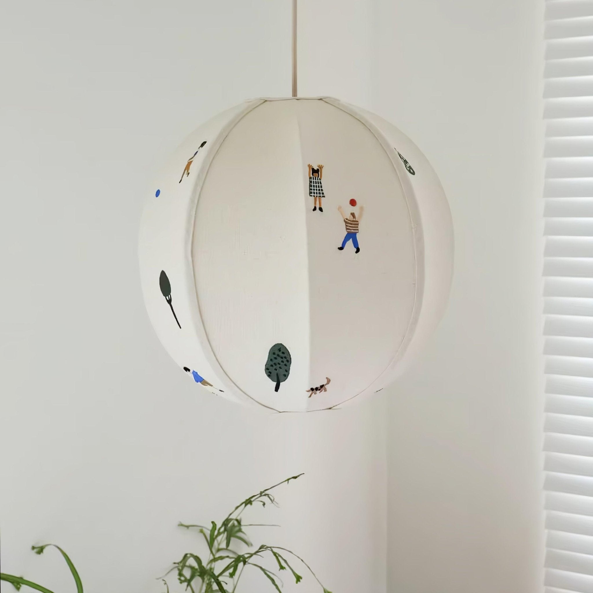 Elva Suspension Boule en Papier avec Motifs Dessinés