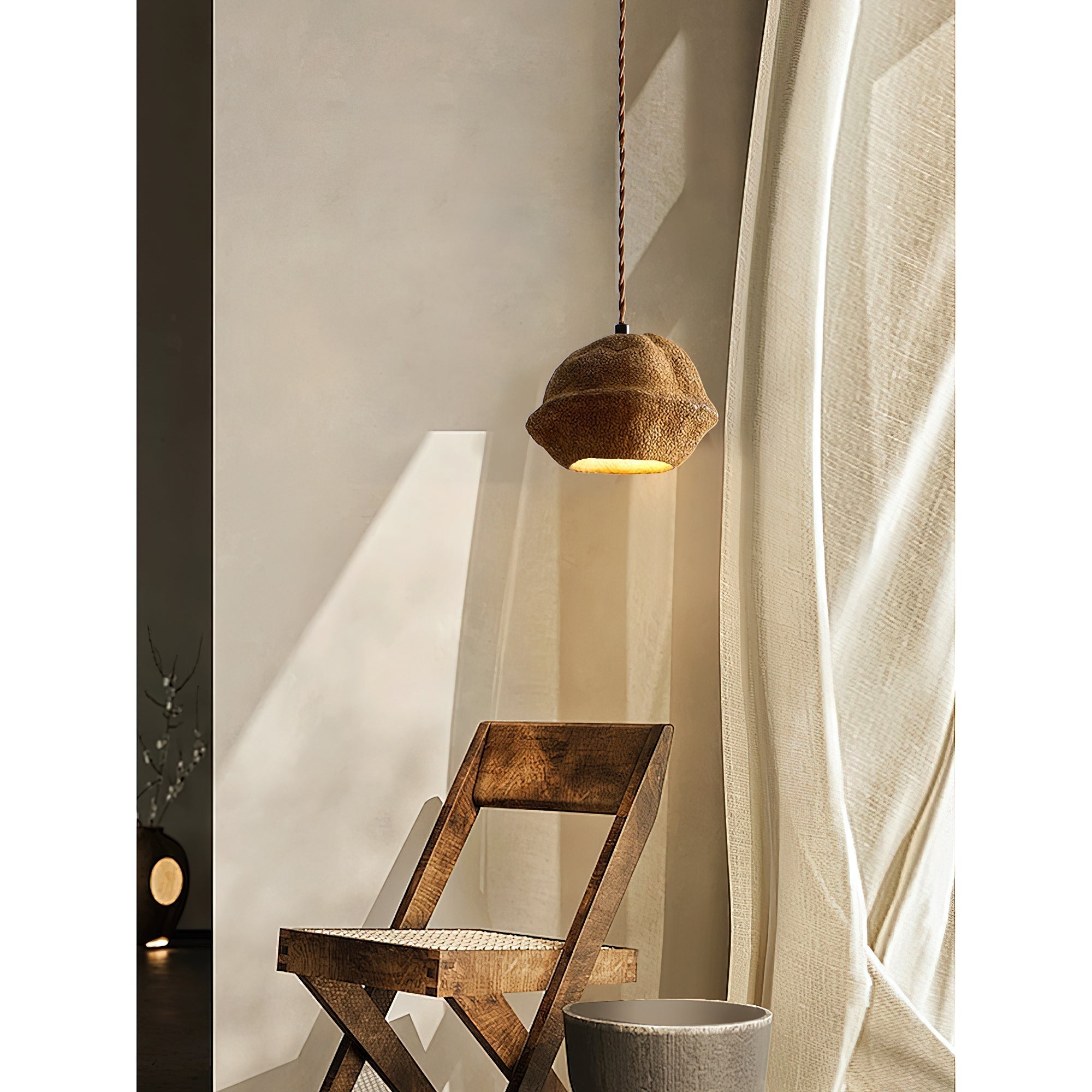 Evshaora Individual Creativity Monkey Bowl Tree Husk Pendant Lamp - Lamp Copper