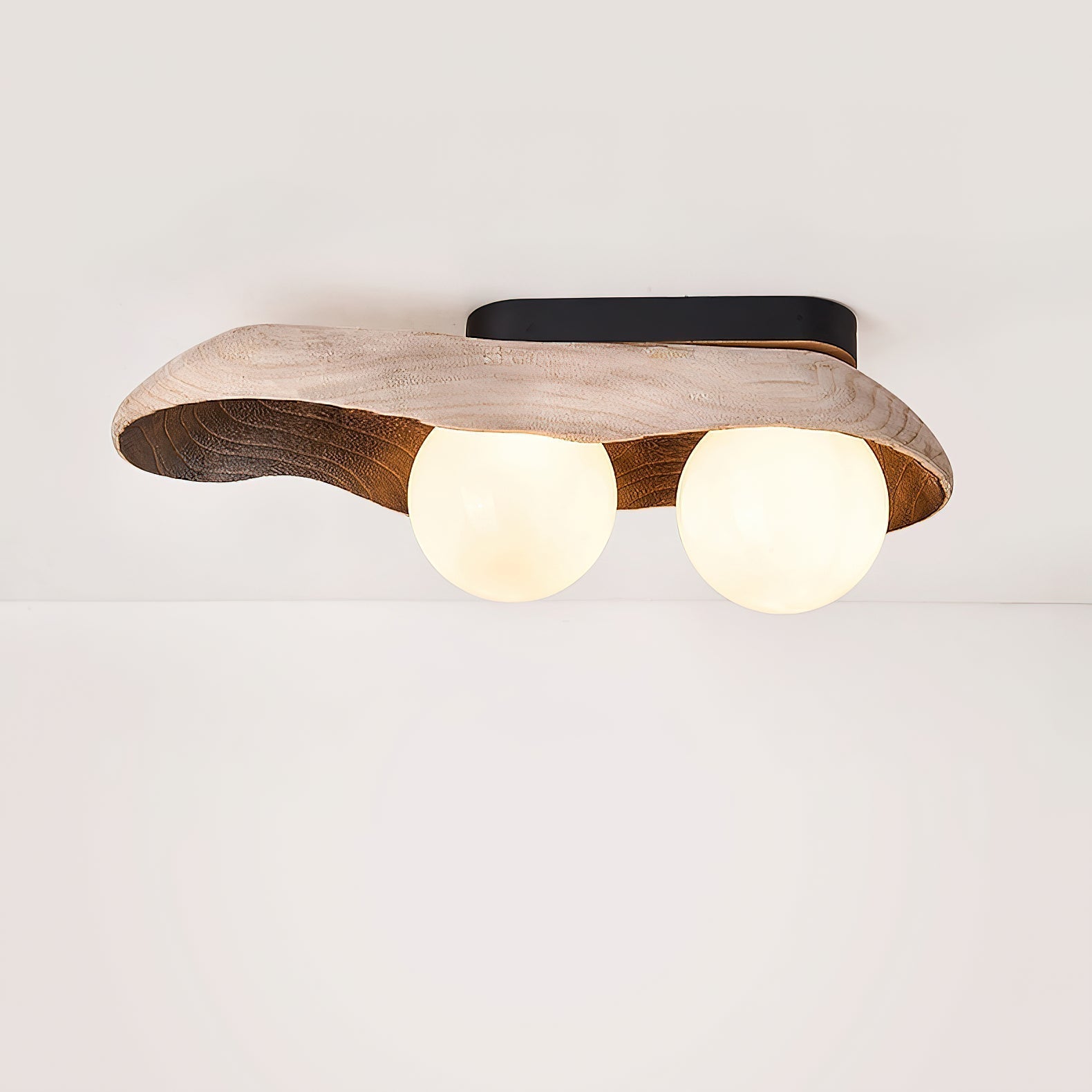 Ivaren Modern Minimalist Wooden Glass Ceiling Lamp - Lamp Copper