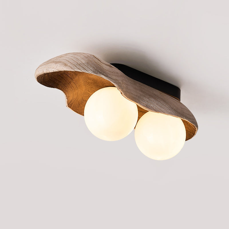 Ivaren Modern Minimalist Wooden Glass Ceiling Lamp - Lamp Copper