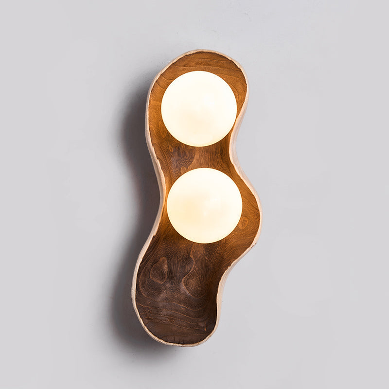 Evshaia Individual Creativity Pea Wooden Glass Wall Lamp - Lamp Copper