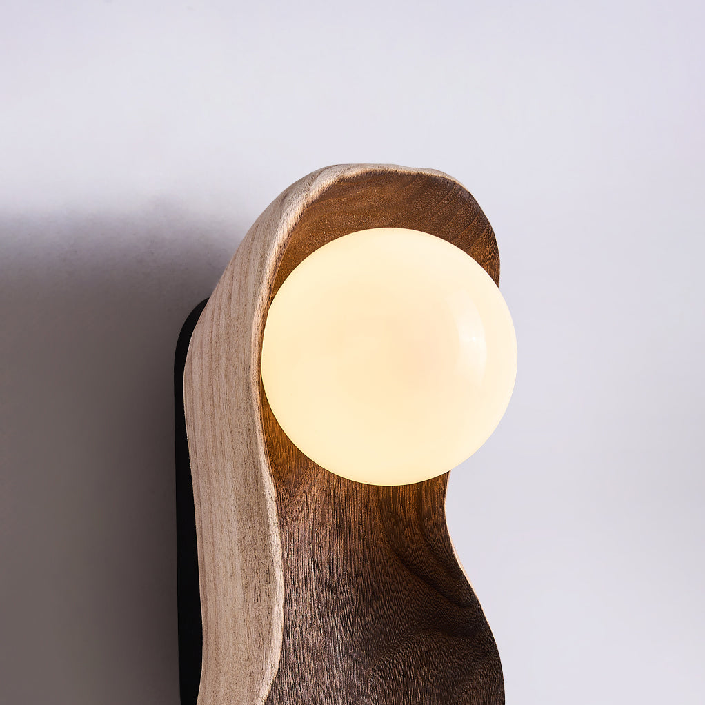 Evshaia Individual Creativity Pea Wooden Glass Wall Lamp - Lamp Copper