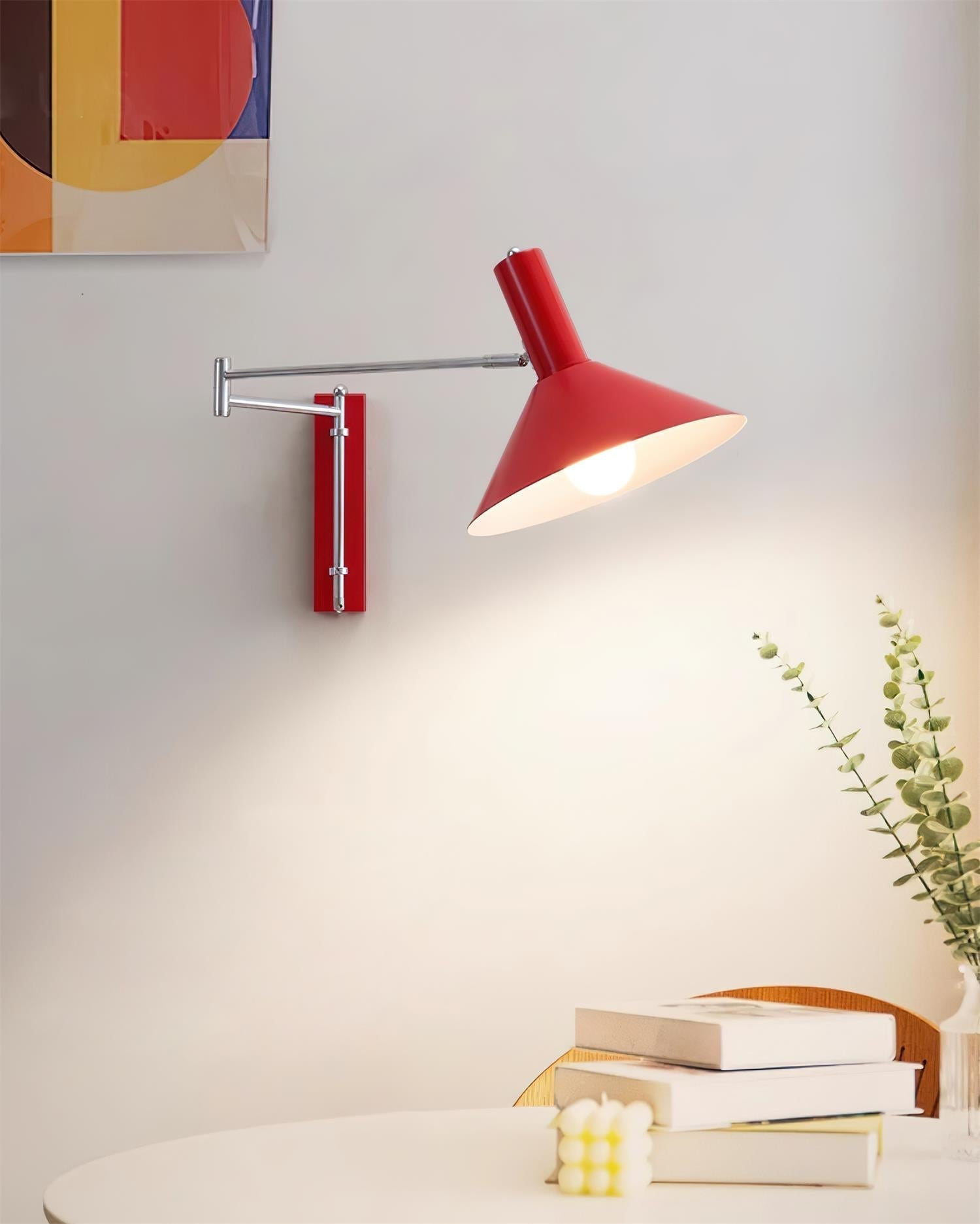 Lira Applique Murale Bras Ajustable Abat-jour Rouge - Neutralighting